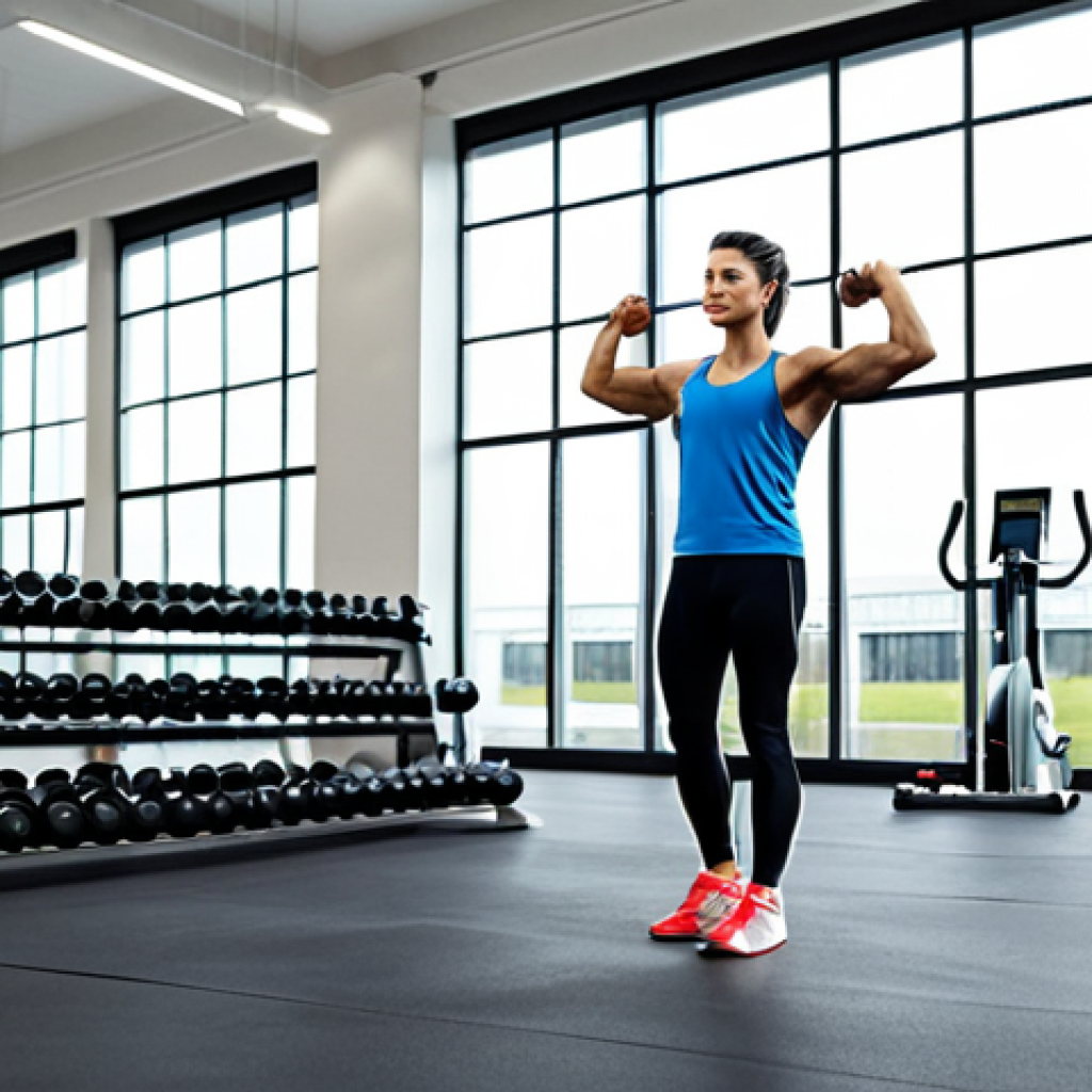 Gym Beginner**

"A person, fully clothed in athletic wear, safely warming up with light stretches in a bright, modern gym, appropriate attire, safe for work, perfect anatomy, natural pose, well-lit environment, professional photography, high quality, modest exercise."

**