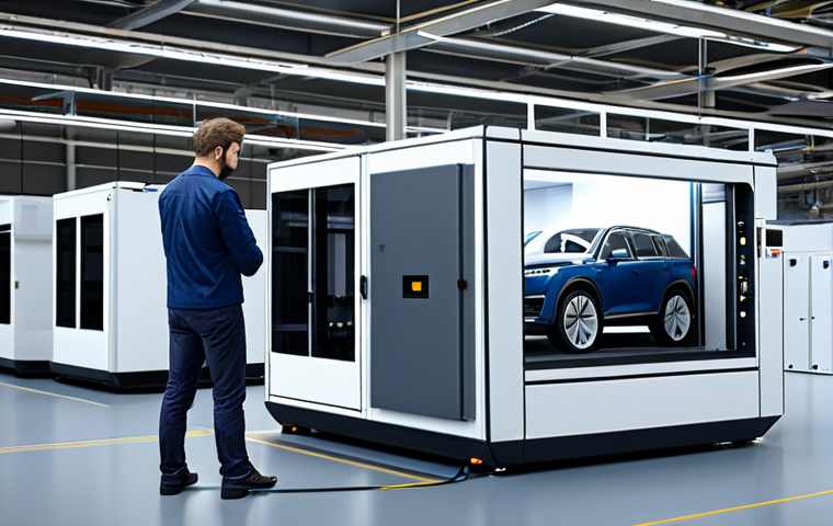 3D Printing in Manufacturing**
"A modern factory setting, showing a 3D printer creating a component for an automobile, engineers observing, fully clothed, appropriate attire, safe for work, professional environment, perfect anatomy, natural proportions, high quality rendering, family-friendly."
**