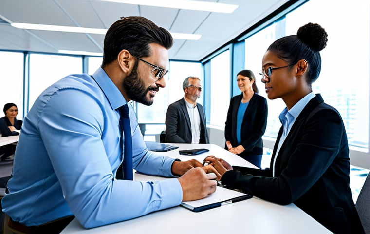 **
"A diverse group of people collaborating on AI projects in a modern, brightly lit office. Fully clothed, professional attire, safe for work, showing technological advancements, perfect anatomy, natural proportions, appropriate content, professional environment, family-friendly."
**