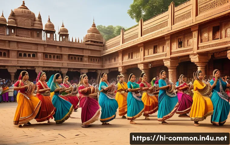 세계 역사의 기념일 - A vibrant scene of a traditional Indian cultural festival celebrating historical days, with people d...